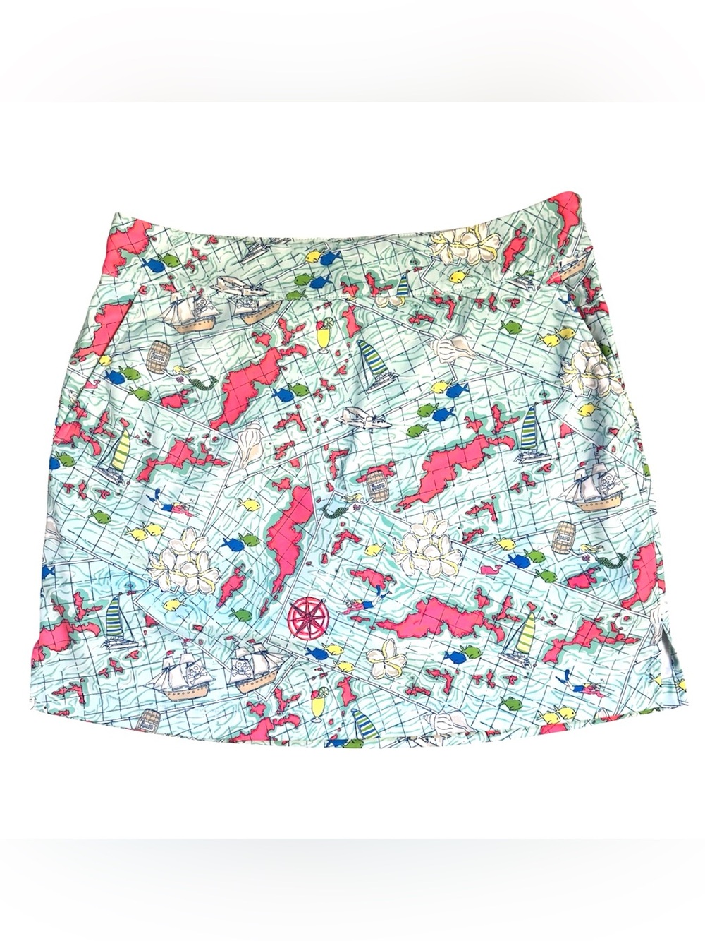 Vineyard vines nautical map blue pink tennis golf prep women’s skort size 8